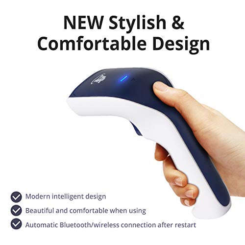ScanAvenger Wireless Portable 1D Bluetooth Barcode Scanner: Hand Scanner 3-in-1, Cordless, Rechargeable Scan Gun for Inventory - USB Barcode Reader (1D Only No QR with No Next Gen Stand) - style: 1D With No Next Gen Stand