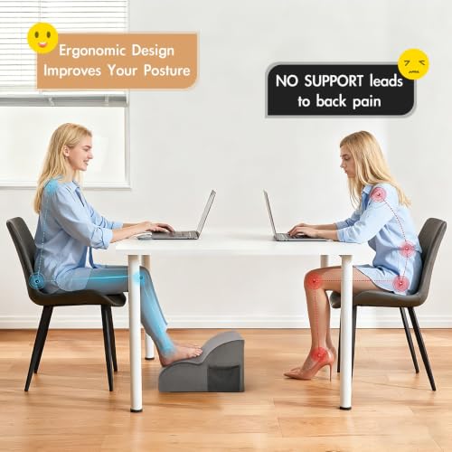 Foot Rest Under Desk,Ergonomic Foot Rest Office Comfort Foot Stool at Work - color: Grey