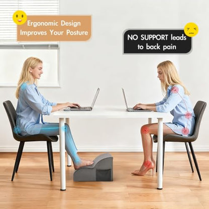 Foot Rest Under Desk,Ergonomic Foot Rest Office Comfort Foot Stool at Work - color: Grey