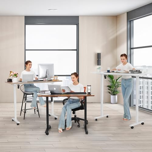 farexon 71x28 Inch Electric Standing Desk with Mouse Pad, Oak Gray - color: Oak Grey, size: 71 x 28''