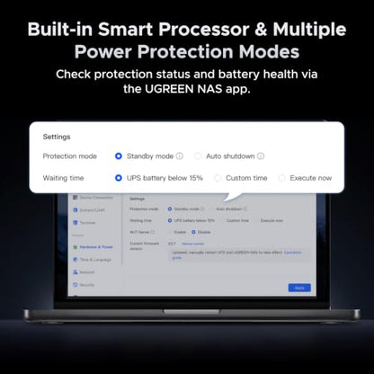UGREEN NAS UPS US3000, 120W DC and 12000mAh Battery Backup | Uninterruptible Battery Power Supply Compatible for DH2300, DH4300 Plus, DXP2800, DXP4800 Plus, DXP4800 Pro, DXP480T Plus
