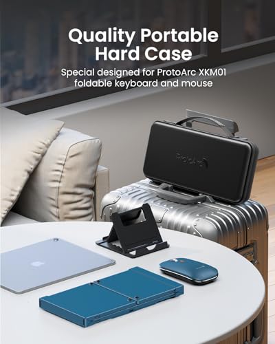 ProtoArc XKM01 Full-Size Foldable Keyboard Mouse Combo for Travel, Blue - color: Blue