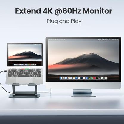 tounee Laptop Stand with Detachable USB-C Hub, 100W PD Charging, 4K@60Hz HDMI, 3 USB Ports, Ergonomic Laptop Holder Docking Station for 10-17" Laptops, MacBook & More - Gray - color: Gray