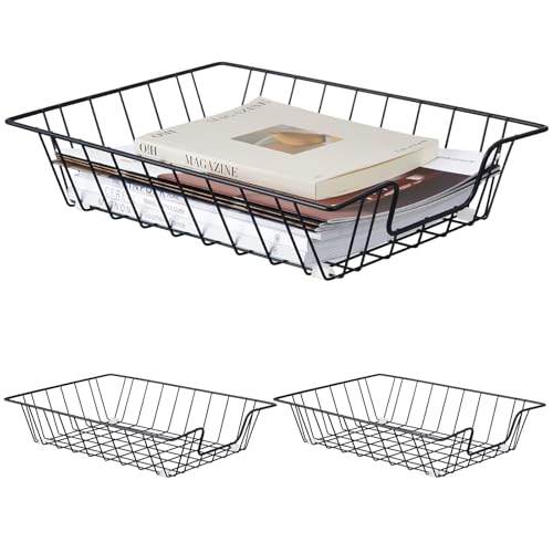 Yeaqee 3 Pcs Letter Tray Classroom Paper Trays,14'' X 10'' X 3'',Black - color: Black, size: 14'' X 10'' X 3''