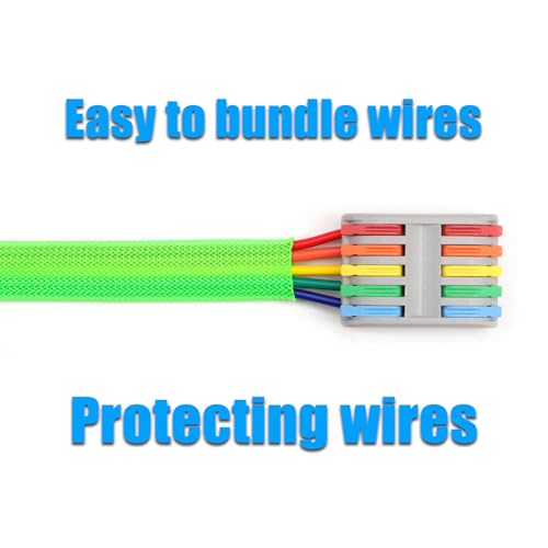 25ft PET Expandable Braided Cable Sleeve 1/2inch(12mm) Pet Braided Cable Sleeve for Audio Video Device Wire Automotive Wire (Green) - color: Green, size: 12mm"(1/2 inch)