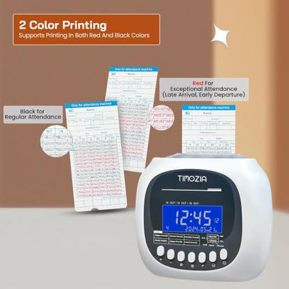 Time Clocks for Employees Small Business, Auto-Align Time Clock | 6 Punches per Day Time Machine, Clock in Machine for Employees with Time Cards, 2 Ink Ribbons