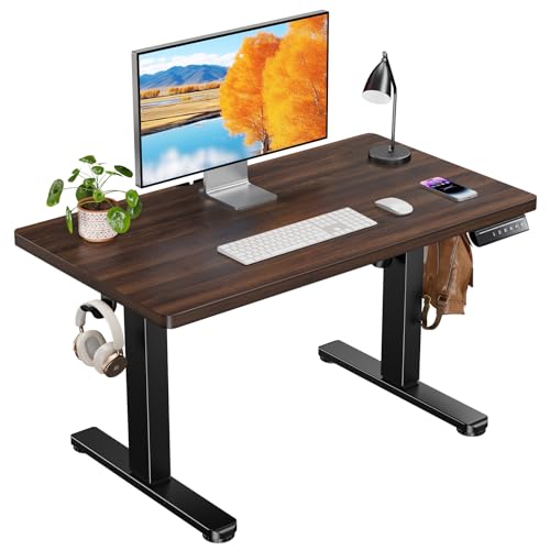 ErGear 35 X 20 Inch Low Height Electric Standing Desk for Kids, Deep Walnut - color: Walnut, size: 35 X 20 Inch
