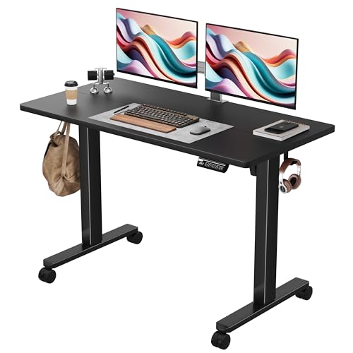 Monomi 48" x24“ Electric Height Adjustable Standing Desk,Black | Ergonomic Home Office Computer Gaming Desks with Memory Presets,Stable Steel Frame,176 lbs Capacity,Easy Assembly - color: Black, size: 48x24
