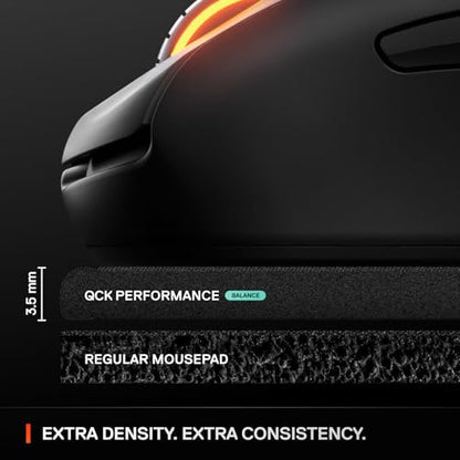 SteelSeries QcK XL Performance Balance Gaming Mousepad — Extra Density for a Smooth Glide — Low-Profile Edge Stitching — Non-Slip Neoprene Rubber Base — 15.75 x 34.43 inch — FPS, MOBAs, RTS, MMO - size: XL, style: Balance