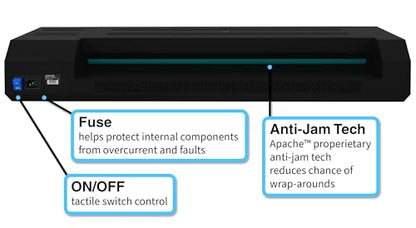 Apache Professional Laminator, Thermal Pouch, 25.5 Inch Max Width, 1.5-33 Mil, True Anti-Jam Technology, School & Office Lamination Machine, Variable Speed & Temperature, Fast Output, Robust Design - color: 26" Black