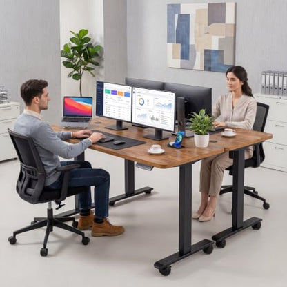 farexon 63x24In Electric Standing Desk Adjustable Height with Mouse Pad - color: Brown, size: 63 x 24''