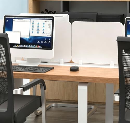 Solid White PVC Desk Divider Freestanding Office Workstation Privacy Partition Screen (B) - color: B