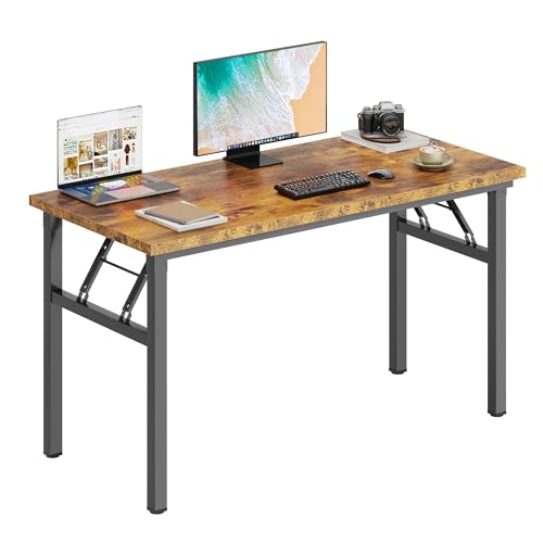 DlandHome 47 Inch Folding Computer Desk, Fully Assembled, Retro - color: Retro, size: 47 Inches