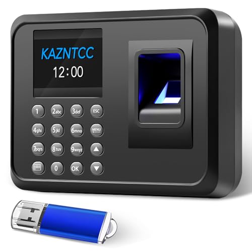 Fingerprints Time Clocks for Employees Small Business, Deduct Lunch Time & Calculate Working Hours Time Clocks Supporting Multiple Shift Schedules, 0 Monthly Fees No Need WiFi Standalone Time Clock - color: Black