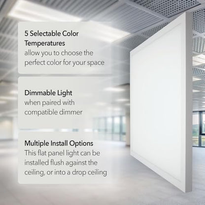 GT-Lite 2 Pack 2x2feet 4200 LM LED Flat Panel - color: White, size: 2ft x 2ft