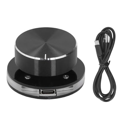 USB Volume Control Knob, Audio Remote Volume Knob with RGB Light and USB C Cable, Rotate Volume Adjustment & One Key Mute Function, Multimedia Controller for Android, PC, Phone