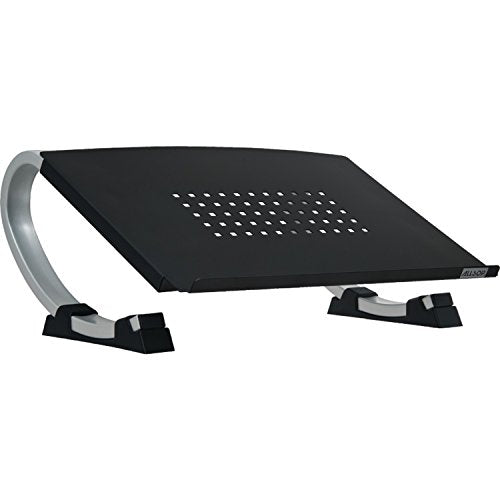 Allsop Redmond Adjustable Laptop Stand, Vented Curved Sturdy Metal Ergonomic Riser, Black (ASP30498) - style: Laptop Stand