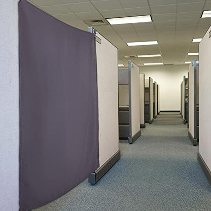 Pinkunn 40 x 48 Inch Office Cubicle Curtain with Stainless Steel Self Adhesive Hook Portable Privacy Door Partition Room Office Divider(Gray Brown) - color: Gray Brown