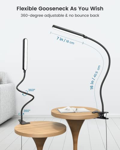 Glocusent 38 LED Clip On Light,5W Eye Caring Book Lights for Reading - color: Black