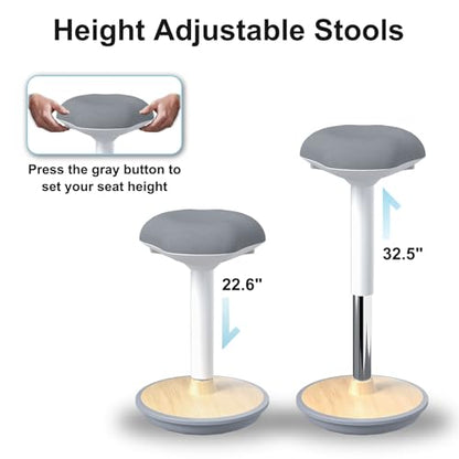 Adult Wobble Stool,Anti-Fatigue Standing Desk Stool,Light Wood - color: Light Wood
