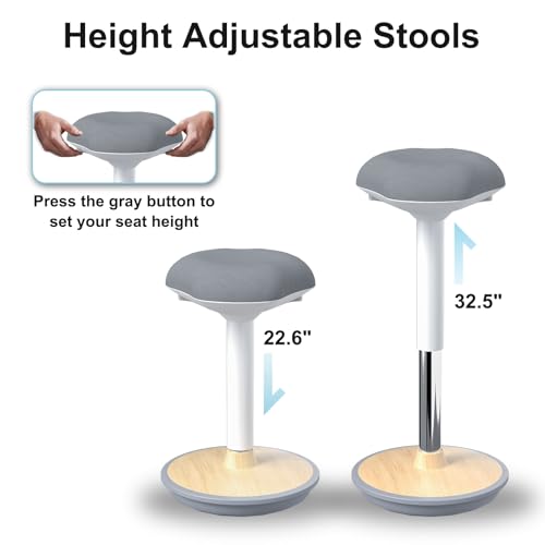 Adult Wobble Stool,Anti-Fatigue Standing Desk Stool,Light Wood - color: Light Wood