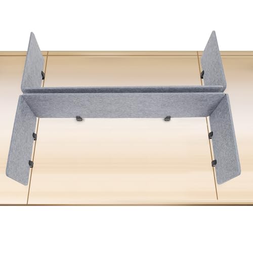 6 PCS Acoustic Desk Divider Privacy Panel Desk Divider Desk Partition Noise Reducing Mounted Sound Proof Dividers for Office Reduce Noise 59" x 16" x 2pcs 23.6" x 16" x 4pcs Grey - size: 59"*16"*2pcs 23.6"*16"*4pcs Grey