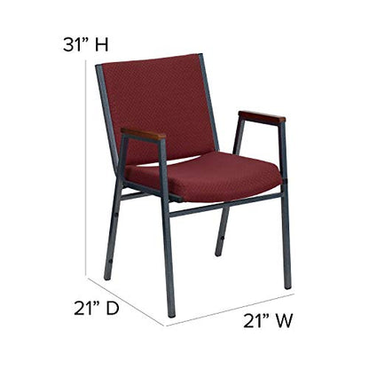 Flash Furniture Hercules Fabric Stack Chair with Arms, Burgundy - color: Burgundy Patterned Fabric, size: Set of 1