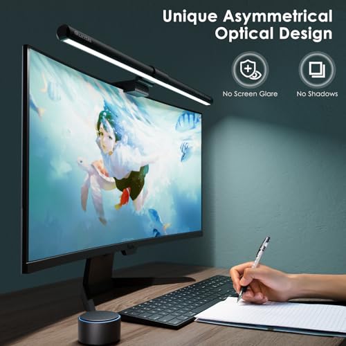 Quntis Monitor Light Bar PRO+ with Remote Control, Fit for Curved/Flat Monitor, Eye-Care USB Computer Lamp Dimmable Screen Light Bar with Auto-Dimming, No Glare Home Office Gaming Desk Lamp - style: ScreenLinear PRO+