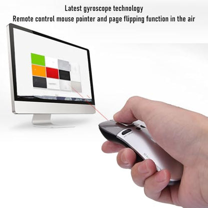 Naroote 2.4G Wireless Presentation Clicker Mouse, Gyroscope Technology Remote Control with Plug and Play USB Interface, for Presentation Remote