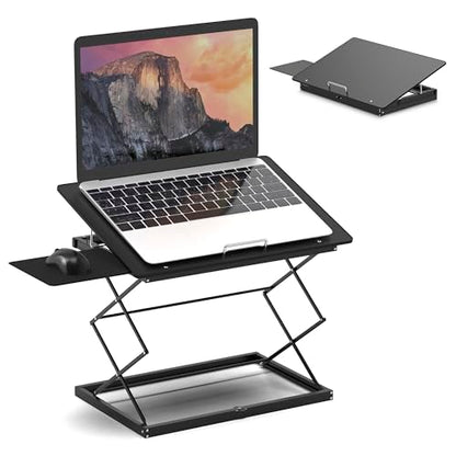Uncaged Ergonomics Adjustable Laptop Stand & Standing Desk Converter, Black