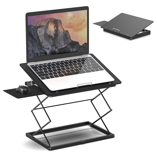 Uncaged Ergonomics Adjustable Laptop Stand & Standing Desk Converter, Black