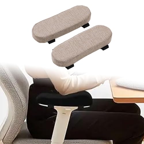 Office Chair Armrest Pad Elbow Cushion Thick Removable Cover Desk Chair Armrest Cushion Arm Padding for Recliners Sofa Home, Khaki - color: Khaki