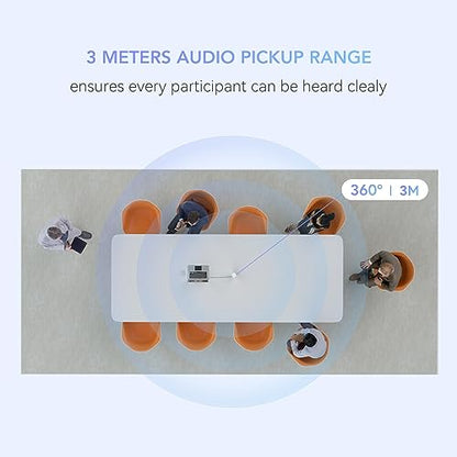 NUROUM C10 Conference Webcam with Microphone Speaker, Portable All-in-1 Design, 1080P 90° Camera for Video Conference, 10ft Voice Pickup/AI Noise Cancellation, USB Plug&Play for PC/Desktop Zoom/Teams