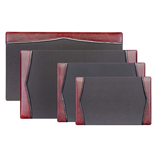 Dacasso Burgundy Leather 25.5" x 17.25" Side Rails Desk Pad - color: Burgundy, size: 25.5" x 17.3"