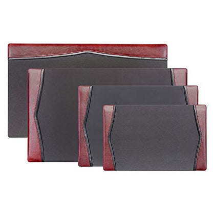 Dacasso Burgundy Leather 25.5" x 17.25" Side Rails Desk Pad - color: Burgundy, size: 25.5" x 17.3"
