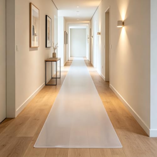 2x10ft Clear Plastic Runner, 24x120 in Plastic Hallway Floor Mat, 60 mil Thick Vinyl Floor Carpet, Large Transparent Area Rug for Entryway Kitchen - color: Frosted, size: 2x10ft