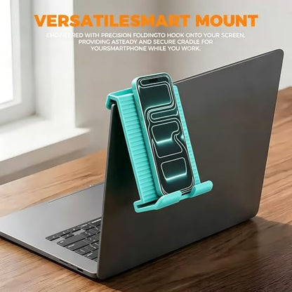 Flexible Silicone Aluminum Phone Holder Tablet Stand with Charging Port Design, Foldable Airplane Laptop/Phone Stand for Home Office Travel (Tiffany) - color: Tiffany