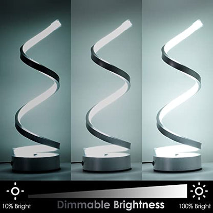 NUÜR Table Lamps for Living Room Set of 2, Silver Dimmable LED Lamp, Small Bedside Lamps, Nightstand Lamp for Bedroom Office Home Living Room | Brushed Silver Touch Control Desk Lamp, Stepless Dimmable Bedside Ambient Light for Home Office & Bedroom Decor