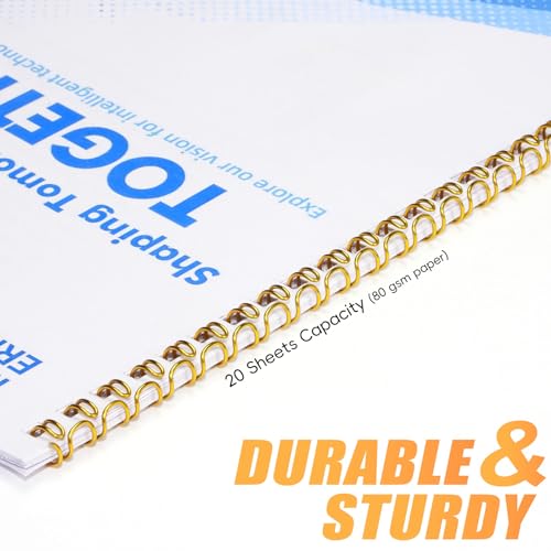 Rayson Wire Binding Spines, 1/4" 3:1 Pitch, 32-Loop Gold, 100 Pack