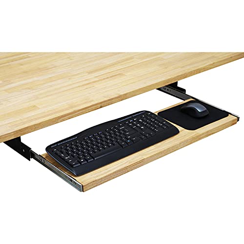 BenchPro Keyboard Tray Hardwood Butcher Block, Oiled, 9" D x 27" L - style: Maple Oiled 27"