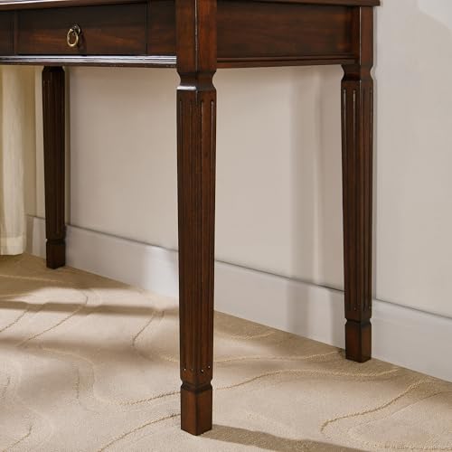 Solid Wood Writing Desk with 2 Drawers, 46"W Large Secretary Table - size: 46.1"W