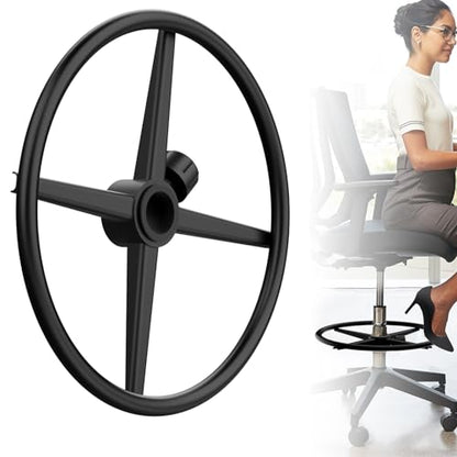 18" Foot Rest Ring for Drafting Stool & Office Chair, Chrome Steel - color: Black, size: 18''