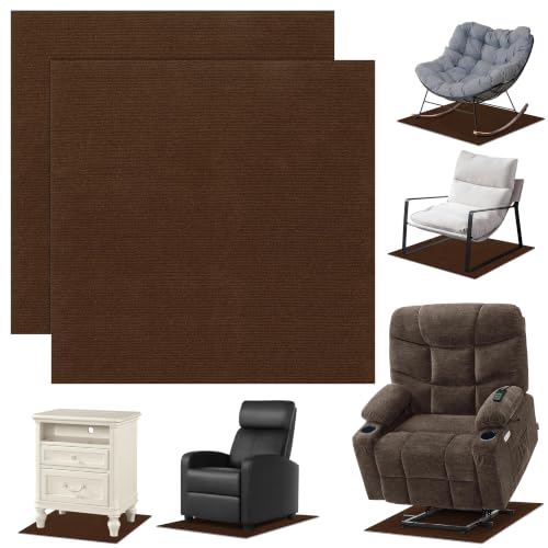 2 Pack Recliner Pads for Hardwood Floors, 30" X 30" Non Slip Recliner Grippers, Furniture Pads Hardwood Floor Protectors for Furniture, Fits Recliners, Office Chair, Swivel Chairs, Brown - color: Coffee, size: 2Pcs-30"x30"