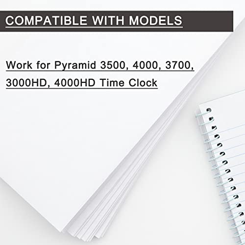 Replacement for Pyramid 3700 time Clock Ribbon Used with Pyramid 4000R, 3500, 3700, 4000, 4000HD Time Clocks, 11.5ft, Individually Sealed, Pre-Installed Ribbon Shield, 4 Pack - size: 4-Pack