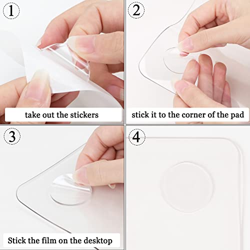 Oterri Clear Writing Desk Pad, 23.6’’x13.7” Heat Resistant Waterproof PVC Round Edge Durable Desk Protect Mat, Anti-Static Writing Mat Table Protector - size: 13.7" x 23.6"