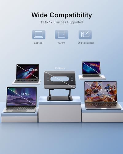 JOIOT Ergonomic Laptop Stand,Adjustable Riser for 10-17.3”Computer - color: Black
