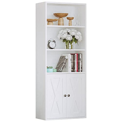 IRONCK Industrial Bookshelves and Bookcases with Doors and Shelves - color: Industrial White