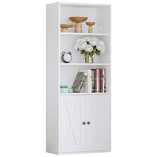 IRONCK Industrial Bookshelves and Bookcases with Doors and Shelves - color: Industrial White