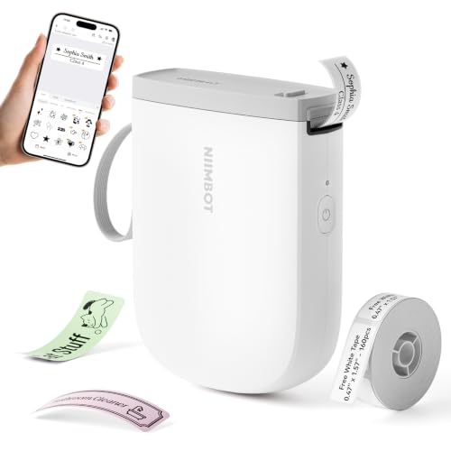 NIIMBOT D11 Upgraded Version 300 DPI Label Maker with Tape, White - color: White, style: Label Machine with 1 Label Tape