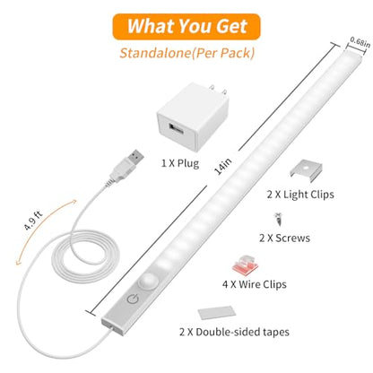 USB Plug-in Motion Sensor Light, ON/Night/Day Modes, Bright&Dimmable - color: Cool White, size: 1-Bar